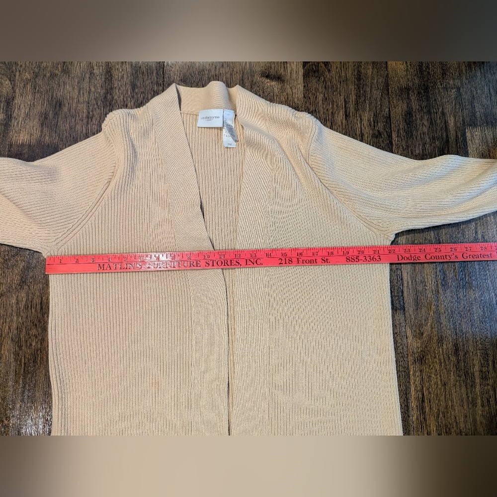 Liz Claiborne Cream Open-Front Cardigan Sweater - Picture 5 of 6